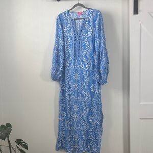 Lilly Pulitzer Blue and White Long Sleeve Dress